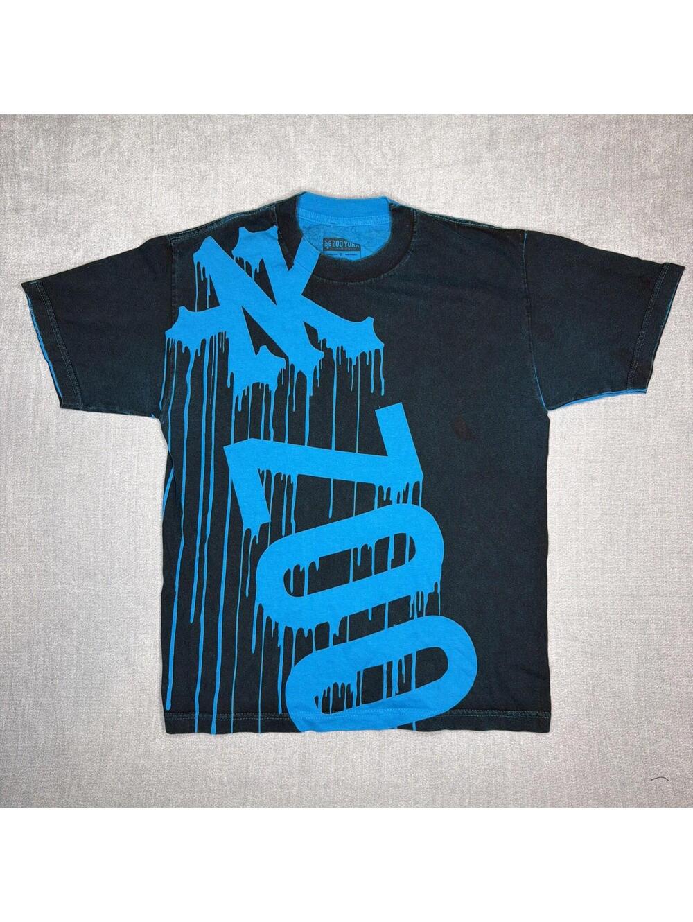 Zoo York Mens T-shirt Graffiti Men's Medium AOP Drip Y2K Streetwear Skater